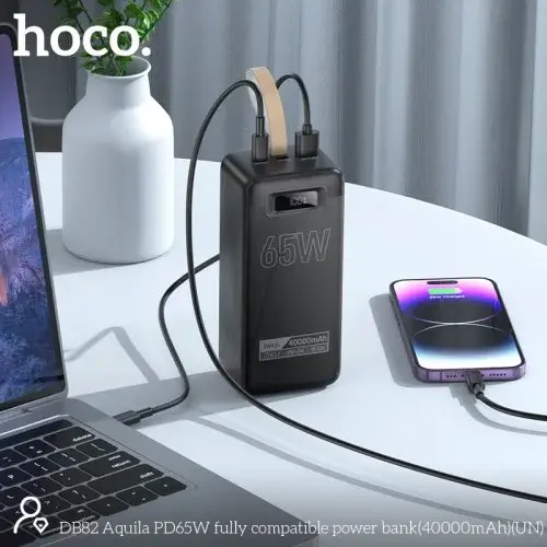 MR4_136321 Зовнішній акумулятор power bank hoco db82 aquila pd65w fully compatible 40000mah, чорний HOCO