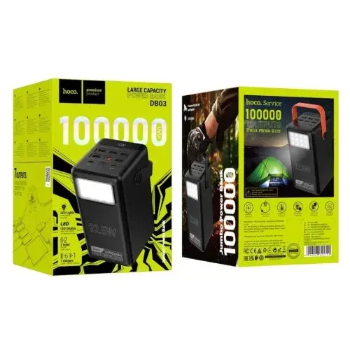 MR4_137236 Зовнішній акумулятор power bank hoco db03 endure 22.5w fully compatible pb, lamp, 100000mah, чорний HOCO