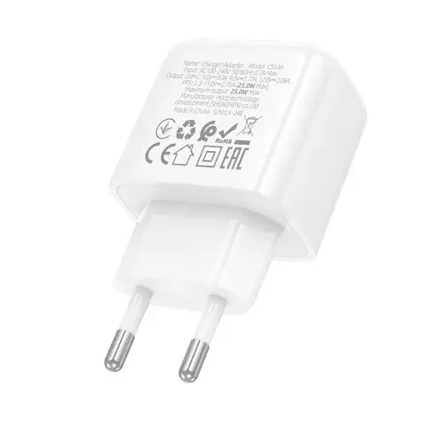 MR4_137269 Мережевий зарядний пристрій hoco cs53a surplus single port pd25w charger, білий HOCO