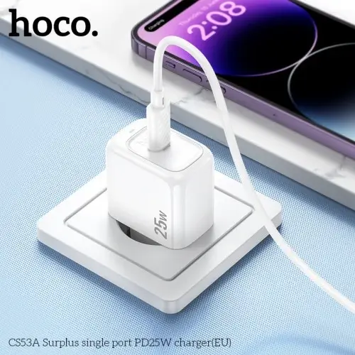MR4_137269 Мережевий зарядний пристрій hoco cs53a surplus single port pd25w charger, білий HOCO