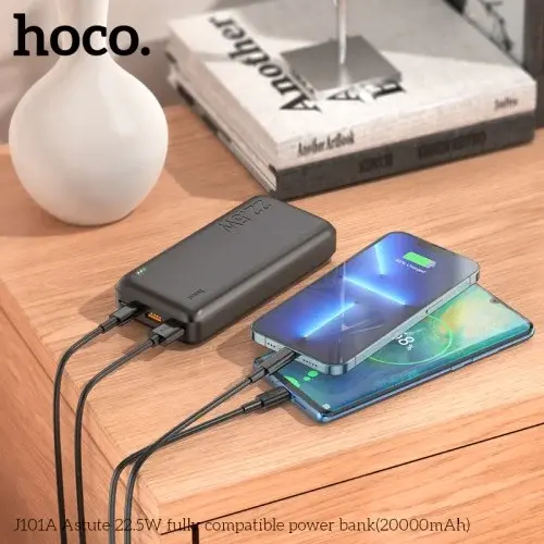 MR4_137577 Зовнішній акумулятор power bank hoco j101a astute 22.5w fully compatible power 20000mah, чорний HOCO