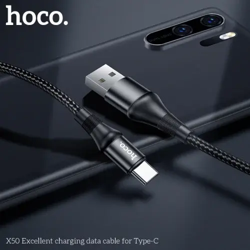 MR4_138107 Кабель hoco x50 excellent charging data для type-c 3a, 1 m, чорний HOCO