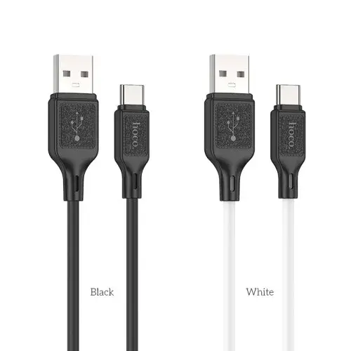 MR4_138113 Кабель hoco x90 cool silicone charging data cable для type-c, 3a, 1 m, чорний HOCO