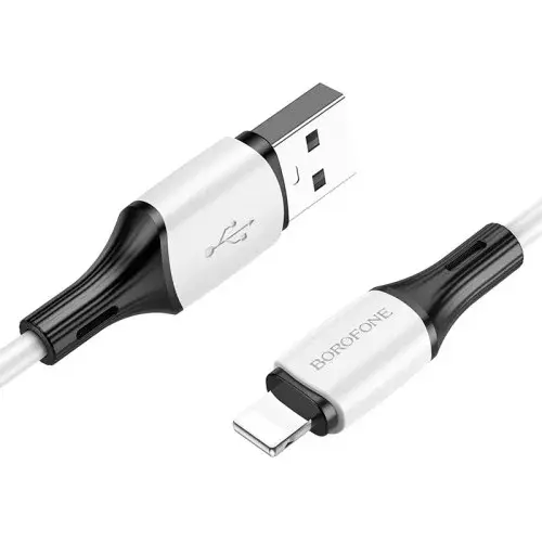MR4_138236 Кабель borofone bx79 silicone charging для lightning 2.4a, 1 m, білий BOROFONE