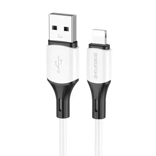 MR4_138236 Кабель borofone bx79 silicone charging для lightning 2.4a, 1 m, білий BOROFONE