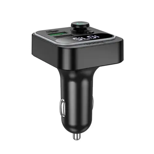 MR4_138655 Fm-трансмітер hoco e85 tiger, car charger, 2xusb-a, 1xtype-c, pd20w, qc3.0, сірий HOCO