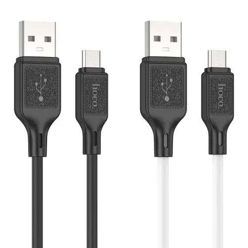 MR4_139102 Кабель hoco x90 cool silicone charging data cable для micro, 2.4a, 1 m, білий HOCO