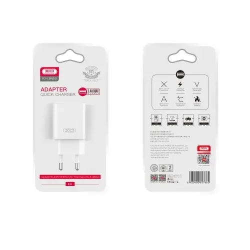 MR4_140320 Мережевий зарядний пристрій xo l99 1usb 2.4a home charger, білий XO