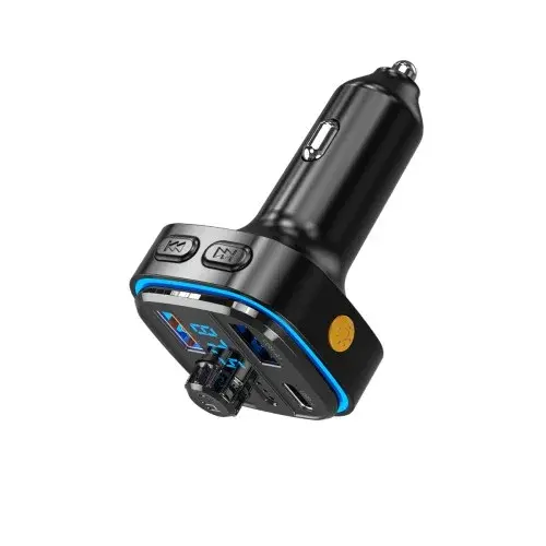 MR4_140338 Fm-трансмітер xo bcc08 mp3, 5v, 3.1a, car charger with ambient light, чорний XO