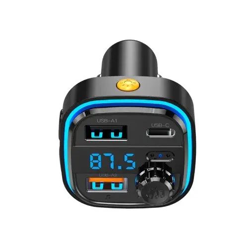 MR4_140338 Fm-трансмітер xo bcc08 mp3, 5v, 3.1a, car charger with ambient light, чорний XO