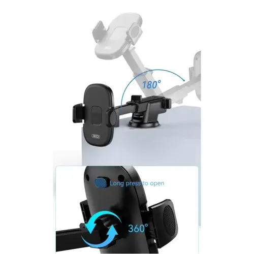 MR4_140343 Автотримач xo c121 instrument panel large suction cup bracket, чорний XO