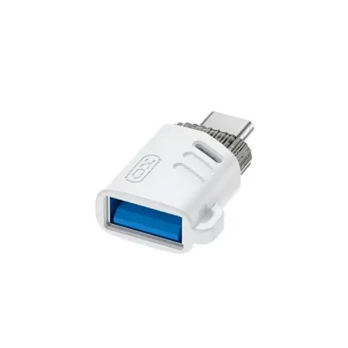 MR4_140373 Адаптер otg xo nb256b usb-a female to type-c (with lanyard), білий XO