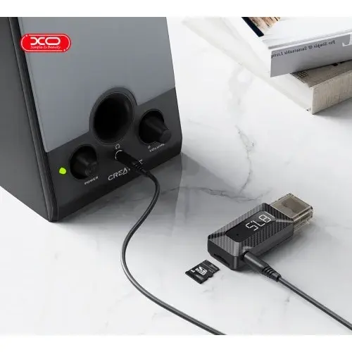 MR4_140389 Fm-трансмітер xo bcc16 bluetooth transmitter support fm transmitter, support tf card, чорний XO