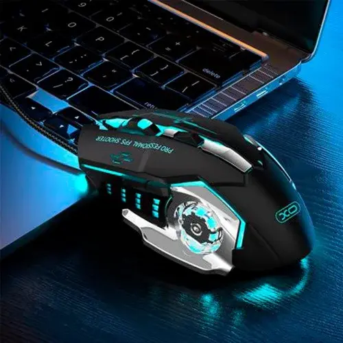 MR4_140391 Комп’ютерна мишка xo m10 gaming mechanical 6-button light emitting wired mouse, чорний XO