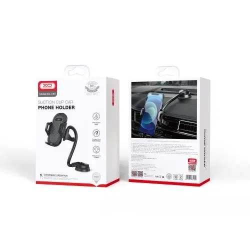 MR4_140438 Автотримач xo c85 car hose suction cup mobile phone holder, чорний XO