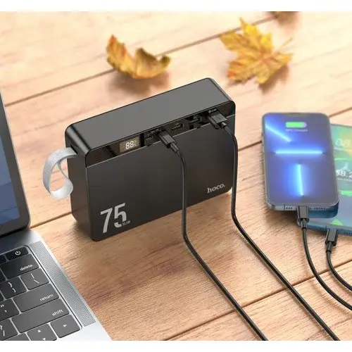 MR4_140491 Зовнішній акумулятор power bank hoco j94 overlord 22.5w fully compatible pd20w, qc, lcd 75000mah, чорний HOCO