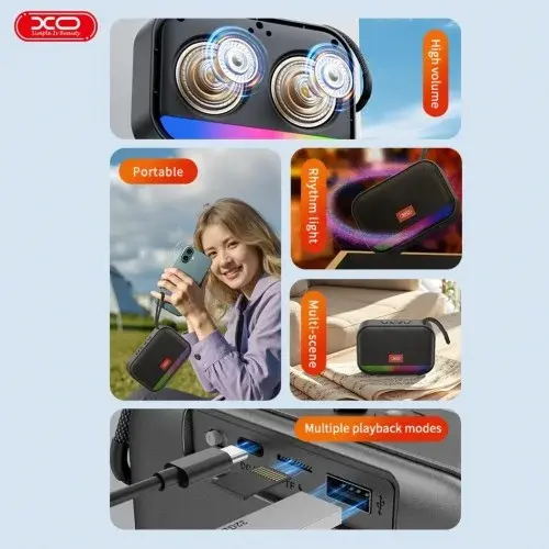 MR4_141118 Акустична система xo f66 illuminated small portable speaker, чорний XO