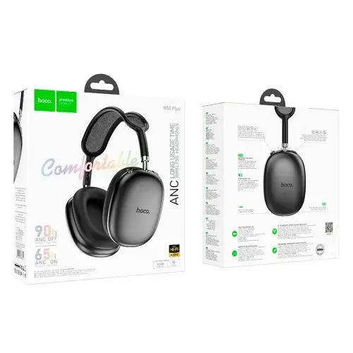 MR4_141568 Навушники накладні hoco w55 plus happiness anc noise reduction bt headphones deep space, сірий HOCO