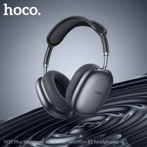 MR4_141568 Навушники накладні hoco w55 plus happiness anc noise reduction bt headphones deep space, сірий HOCO