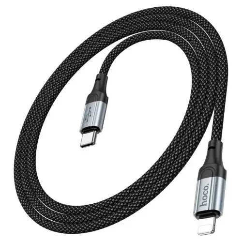 MR4_142090 Кабель pd hoco x102 fresh pd charging data cable lightning 27w, 1 m, чорний HOCO