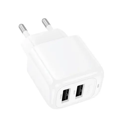 MR4_142091 Мережевий зарядний пристрій hoco cs51a surplus dual-port charger 2usb, 2.4a, білий HOCO