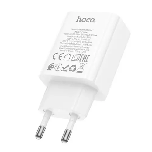 MR4_143223 Мережевий зарядний пристрій hoco c143a benefit 1type-c, pd20w, білий HOCO