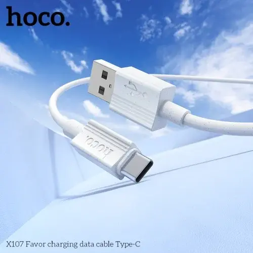 MR4_144027 Кабель hoco x107 favor charging data cable type-c 3a, 1 m, білий HOCO