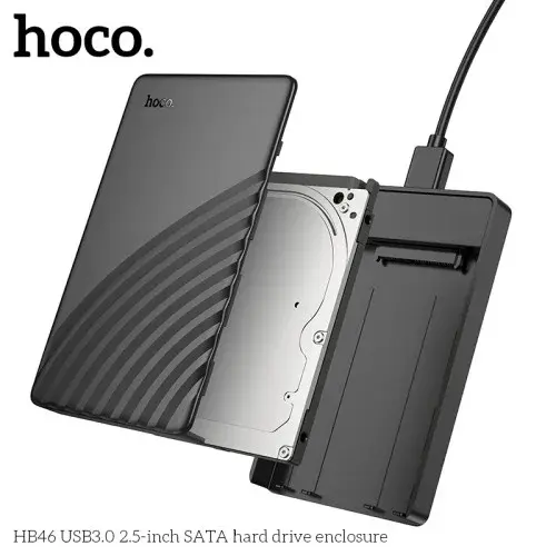 MR4_144030 Корпус для ssd диска hoco hb46 usb3.0 2.5-inch sata hard drive enclosure 6tb чорний HOCO