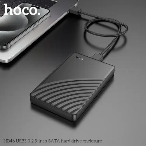 MR4_144030 Корпус для ssd диска hoco hb46 usb3.0 2.5-inch sata hard drive enclosure 6tb чорний HOCO