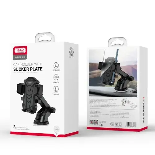 MR4_144193 Автотримач xo c76 car holder with sucker plate, чорний XO