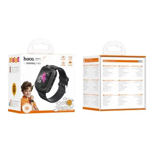 MR4_145104 Смарт-годинник дитячий hoco y105 children phone watch, чорний HOCO