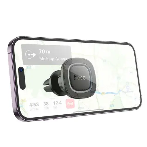 MR4_145283 Автотримач магнітний hoco h72 crown magnetic car holder (вихід повітря), чорний metal, сірий HOCO