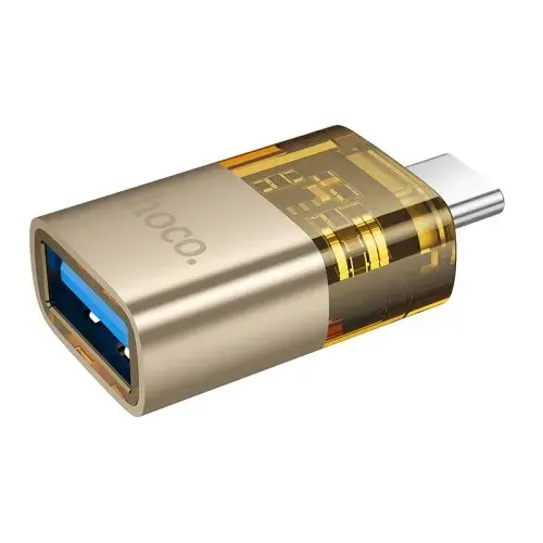 MR4_145289 Перехідник otg hoco ua36b c male to usb female otg transparent adapter, чорний HOCO