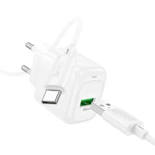 MR4_145533 Мережевий зарядний пристрій hoco cs52a surplus single-port qc3.0 charger set (type-c), білий HOCO