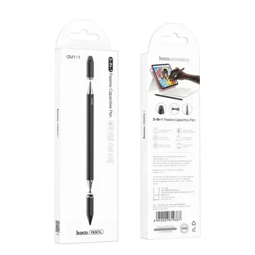 MR4_145607 Стілус hoco gm111 cool dynamic series 3in1 passive universal capacitive pen, чорний HOCO