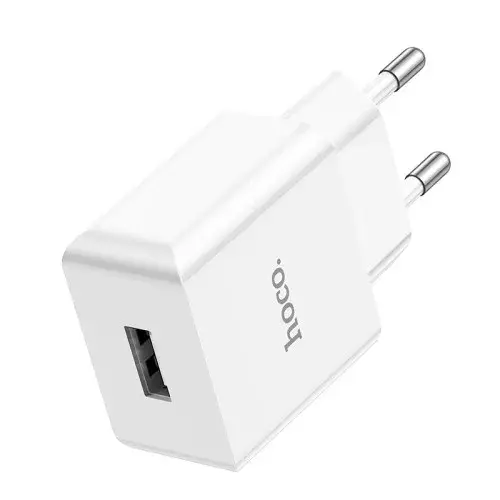 MR4_146025 Мережевий зарядний пристрій hoco c106a leisure 1usb, 2, 1a, білий HOCO
