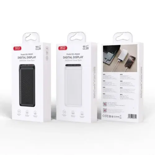 MR4_146249 Зовнішній акумулятор power bank xo pb309 22.5w digital fast charger 20000mah, чорний XO