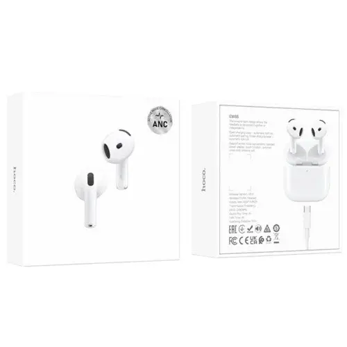 MR4_146324 Навушники бездротові hoco ew85 true wireless anc noise reduction bt headset, білий HOCO