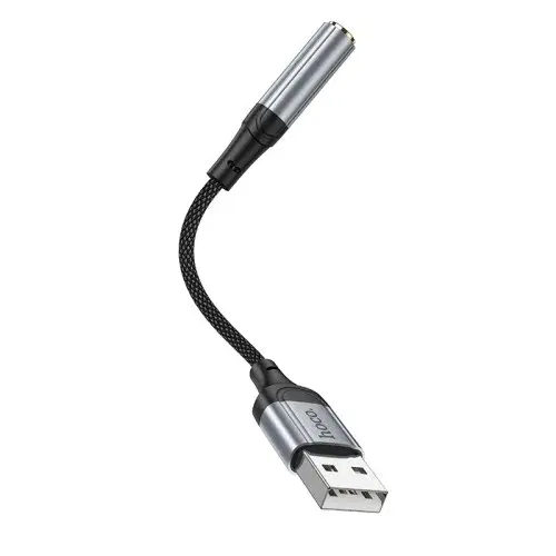 MR4_146718 Адаптер aux hoco ls36 fresh external sound card usb-a to 3.5 0.12 m, чорний HOCO