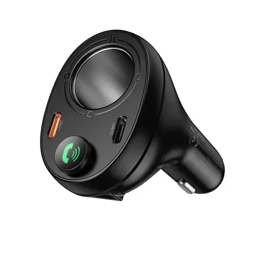 MR4_146743 Fm-трансмітер hoco e88 star car charger, 1xusb-a, 2xtype-c, 35w (2c) cigarette lighter, чорний HOCO