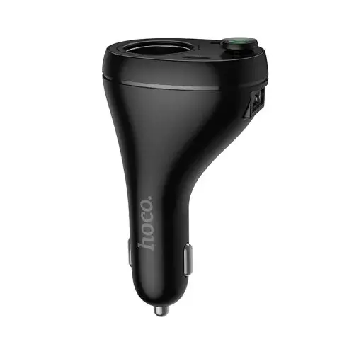 MR4_146743 Fm-трансмітер hoco e88 star car charger, 1xusb-a, 2xtype-c, 35w (2c) cigarette lighter, чорний HOCO