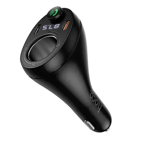 MR4_146743 Fm-трансмітер hoco e88 star car charger, 1xusb-a, 2xtype-c, 35w (2c) cigarette lighter, чорний HOCO