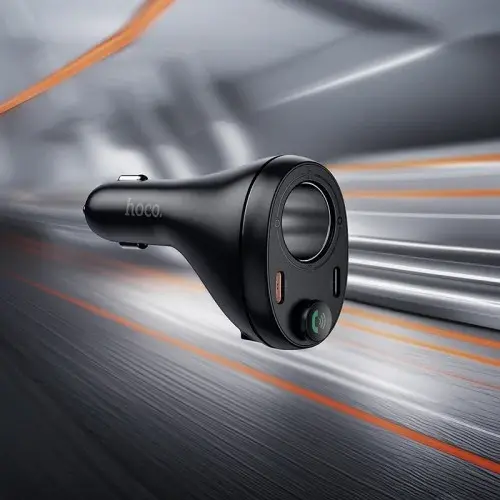 MR4_146743 Fm-трансмітер hoco e88 star car charger, 1xusb-a, 2xtype-c, 35w (2c) cigarette lighter, чорний HOCO