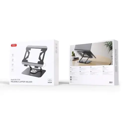 MR4_147312 Настільний тримач xo c153 metal laptop swivel large stand, чорний XO
