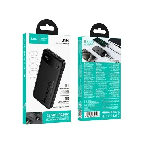 MR4_147632 Зовнішній акумулятор power bank hoco j154 victorious 22.5w+pd20w fully compatible power bank 10000mah, чорний HOCO
