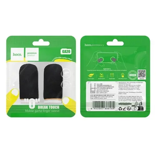 MR4_151853 Напальчники для гри hoco ga20 magic claw carbone fiber (2pcs pack), чорний HOCO