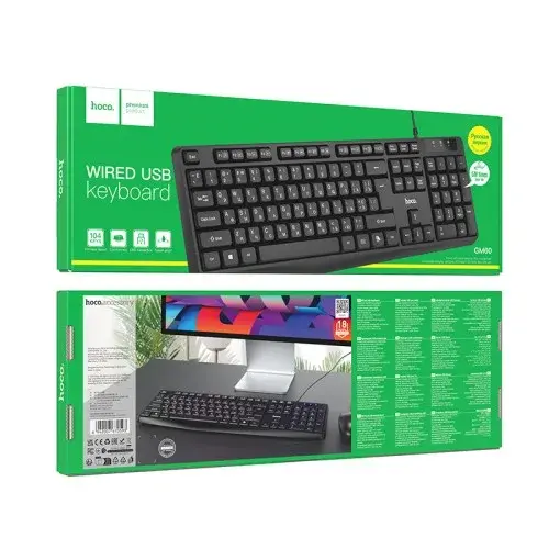 MR4_151860 Комп’ютерна клавіатура hoco gm60 cool wired keyboard (version), чорний HOCO