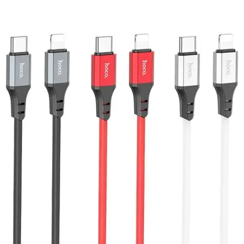 MR4_152421 Кабель pd hoco x86 ip spear pd silicone charging data cable 1 m, білий HOCO