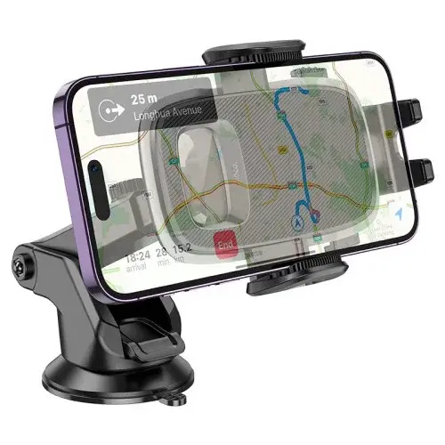 MR4_152425 Автотримач hoco h15 fair push-type car holder (центральна панель), чорний HOCO