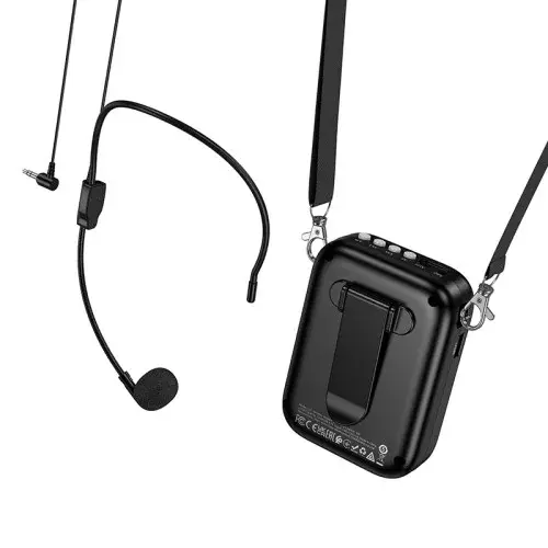 MR4_152830 Акустична система hoco l23 lemony speaker with wired microphone, чорний HOCO